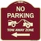 Signmission No Parking Tow-Away Zone W/ Left Arrow Heavy-Gauge Aluminum Sign, 18" x 18", BU-1818-23607 A-DES-BU-1818-23607 - alternate 1